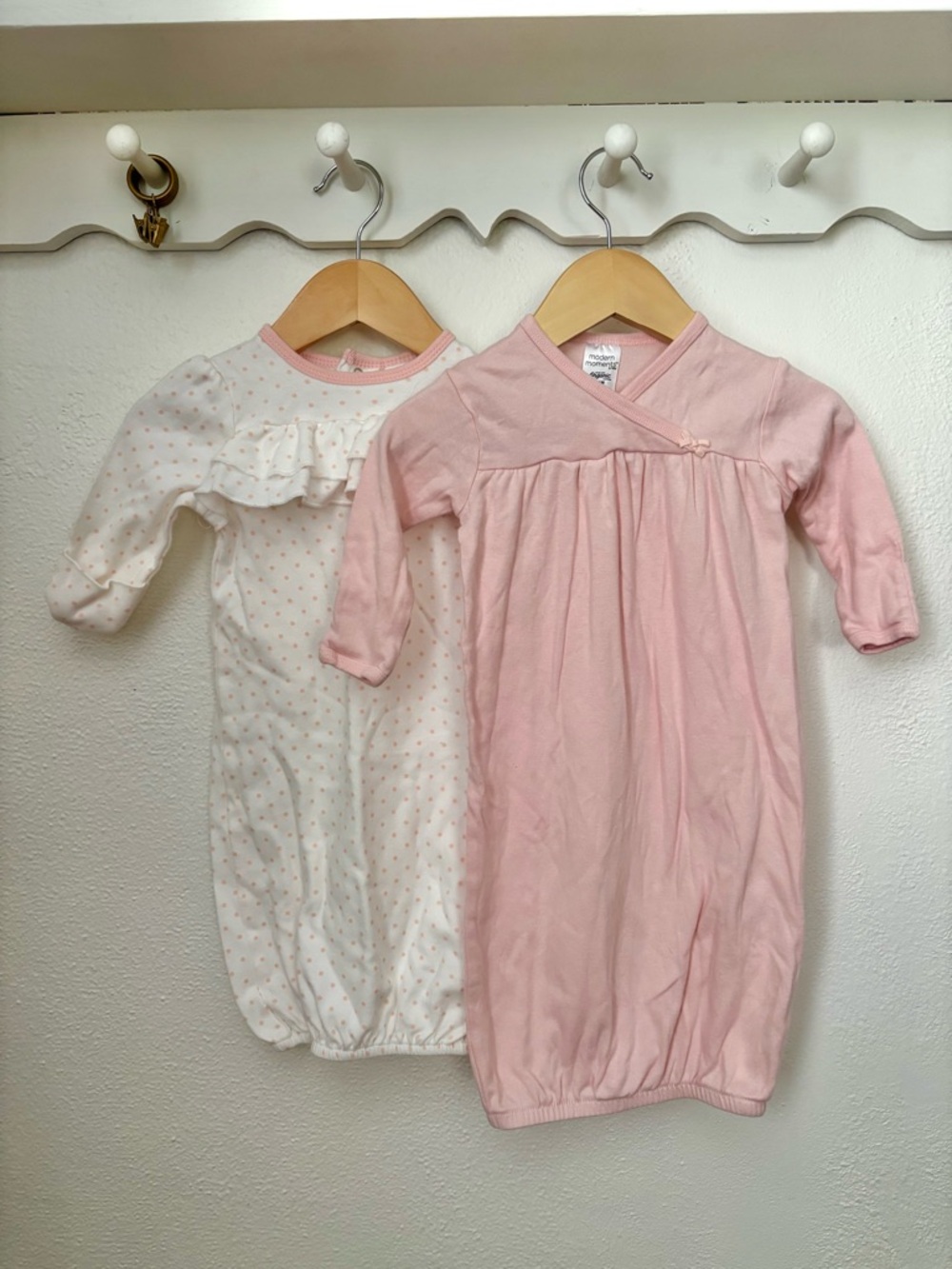 Baby Girl Sleep Gowns 0-6M Organic Cotton Pink Bundle Soft Cozy